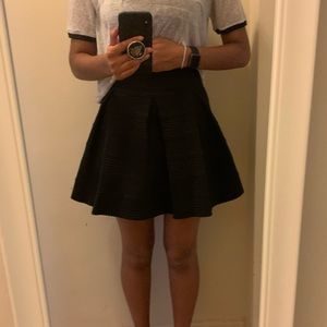 Black pleated mini skirt (thick material)